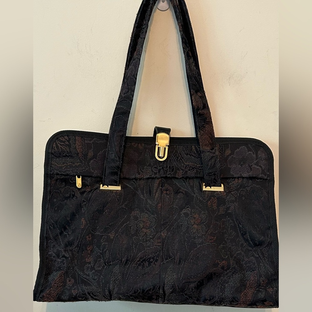 Samsonite Esteem 1992 Tapestry Brocade Floral Travel Bag Overnight Bag Vintage